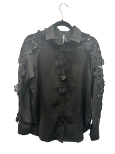 Flower Appliqué Blouse