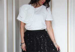 Pleated Flower T-shirt