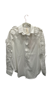 Flower Appliqué Blouse