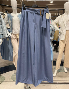 Silver Buckle Wide Leg Trousers