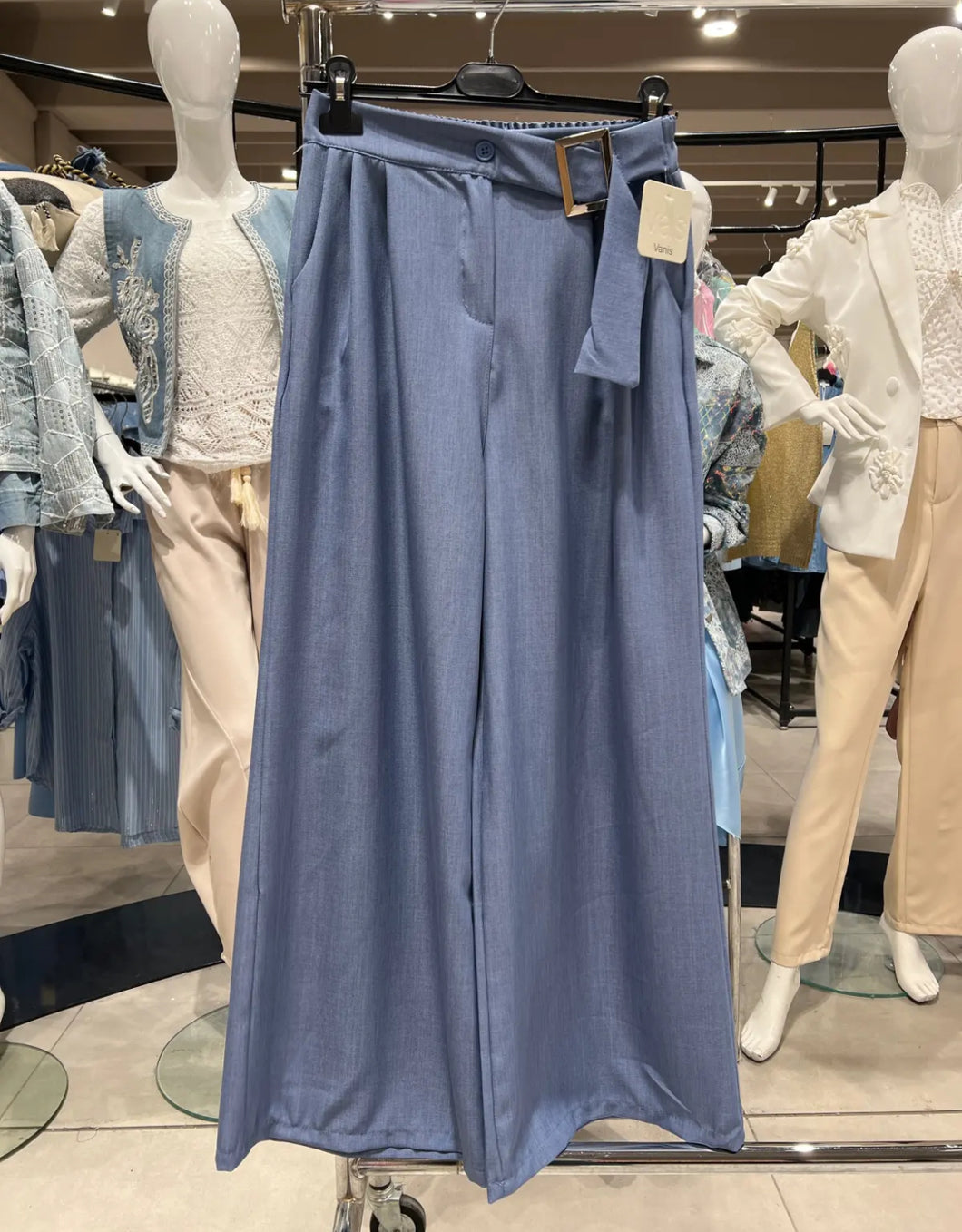 Silver Buckle Wide Leg Trousers